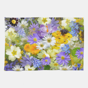 Fantastischer bunter Garten-Blumen-Entwurf Küchentuch
