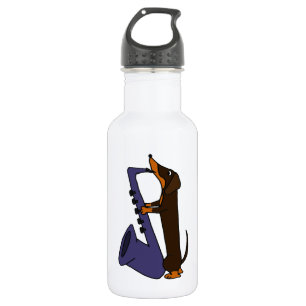 Fantastischer Dackel-Hund, der Saxophone spielt Trinkflasche