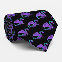 Fantastischer Drache Lila und blau v2 Krawatte