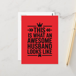 Fantastischer Ehemann Minimale Typografie Postkarte