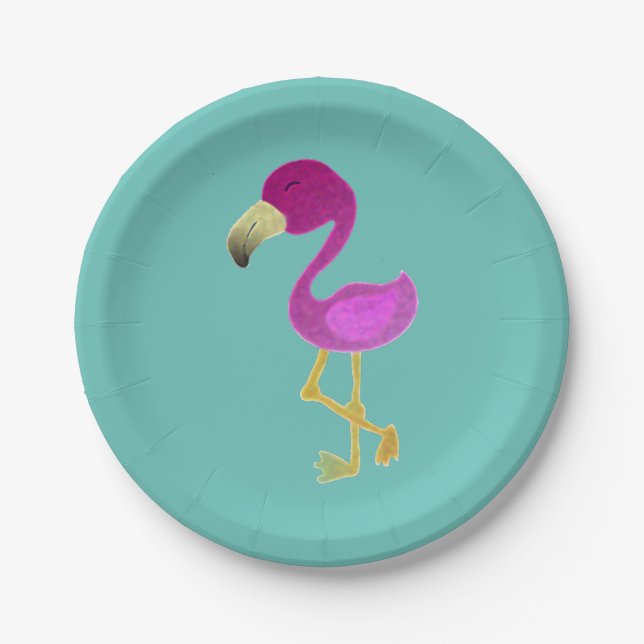 Fantastischer Flamingo Pappteller (Vorderseite)