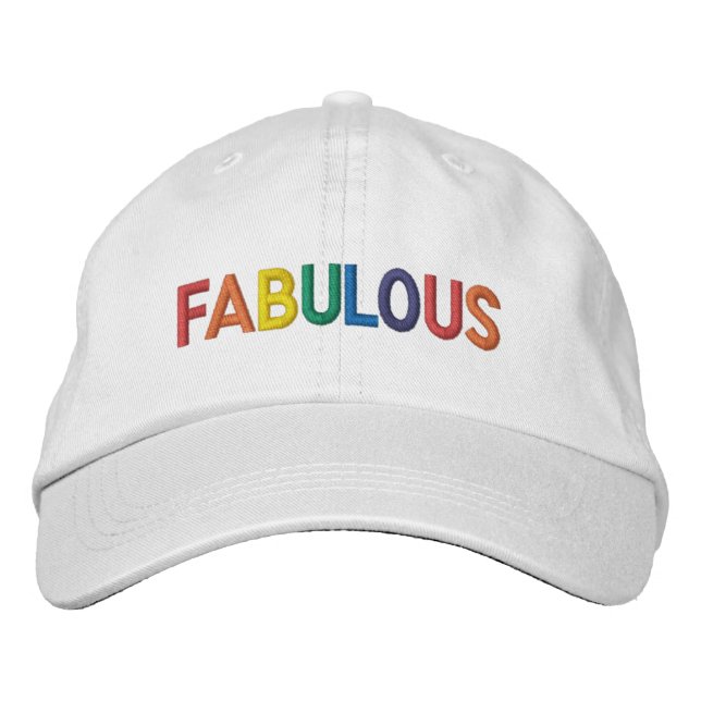 Fantastischer Gay Pride-Regenbogentext Bestickte Baseballkappe (Vorderseite)
