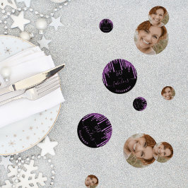 Fantastischer Geburtstag schwarzer lila Glitzer Fo Konfetti