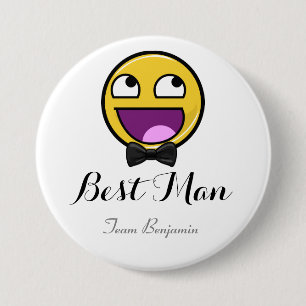 Fantastischer Gesichts-Trauzeuge-Hochzeits-Knopf Button
