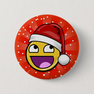 Fantastischer Gesichts-Weihnachtssankt-Knopf Button