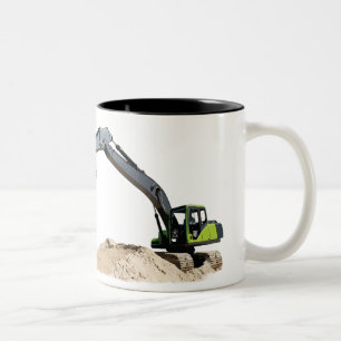Fantastischer großer grüner Bau-Bagger #4 Zweifarbige Tasse