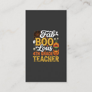 Fantastischer Halloween-Lehrer der 4. Klasse Visitenkarte