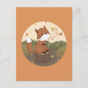 Fantastischer Herbst: Fuchs Postkarte