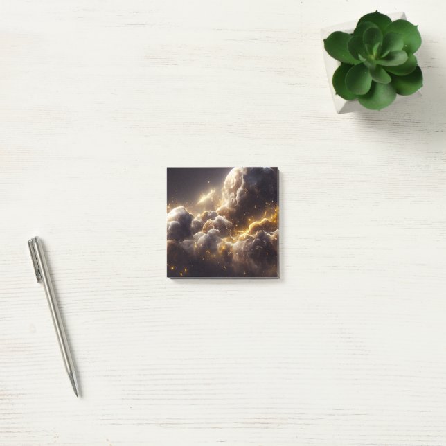 Fantastischer Nebel Abstrakter Raum 12 Post-it Klebezettel (Büro)