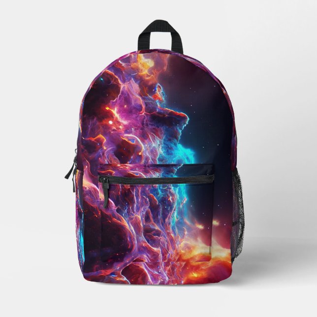 Fantastischer Nebel Abstrakter Raum 1 Bedruckter Rucksack (Vorderseite)
