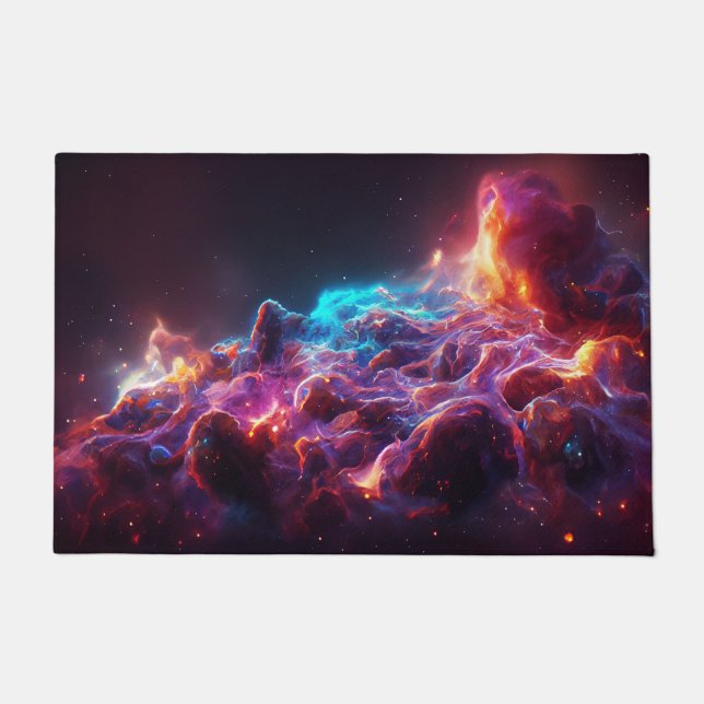 Fantastischer Nebel Abstrakter Raum 1 Fußmatte (Vorderseite)