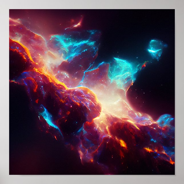 Fantastischer Nebel Abstrakter Raum 6 Poster (Vorne)