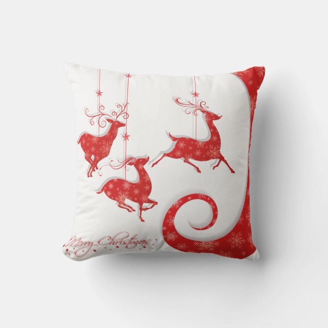Fantastischer roter Weihnachtsentwurf Kissen (Vorderseite)