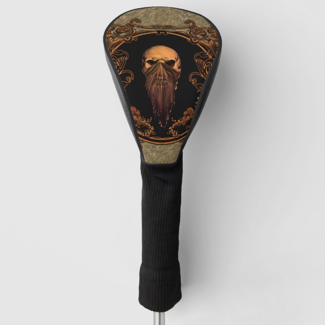 Fantastischer Schädel auf einem Rahmen Golf Headcover (Vorderseite)