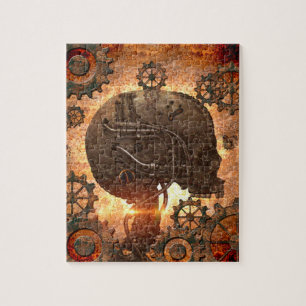 Fantastischer steampunk Schädel mit Gängen