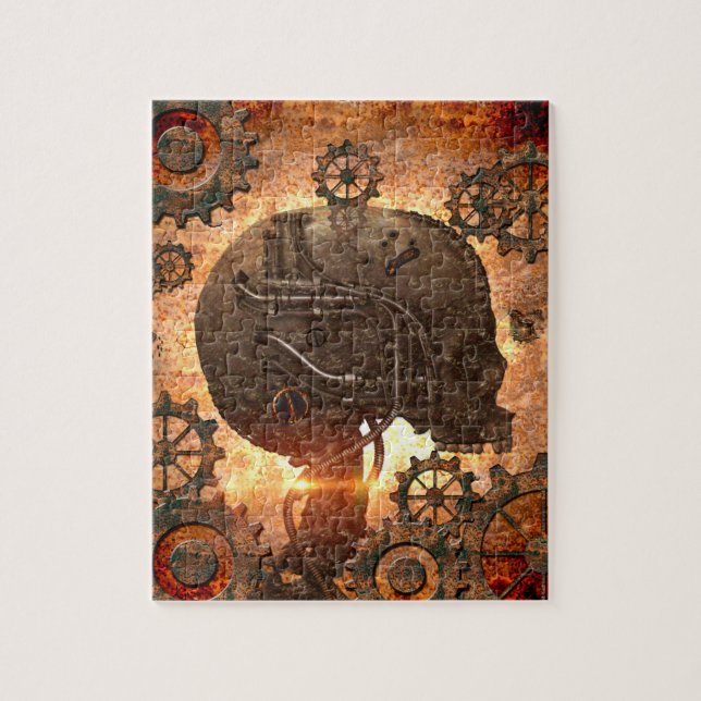 Fantastischer steampunk Schädel mit Gängen (Vertikal)