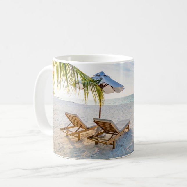 Fantastischer Strand-Sonnenuntergang Kaffeetasse (Vorderseite Links)