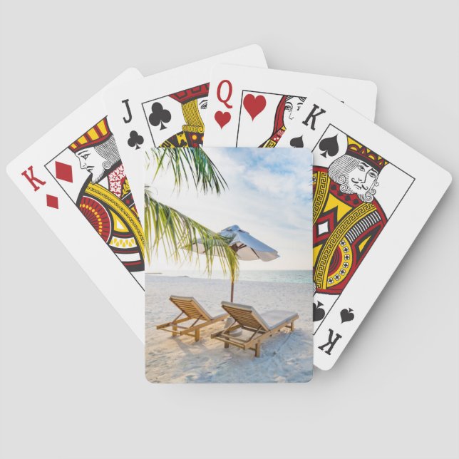Fantastischer Strand-Sonnenuntergang Spielkarten (Rückseite)