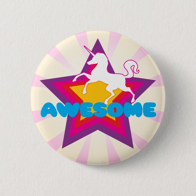 Fantastischer Unicorn-Knopf Button (Vorderseite)