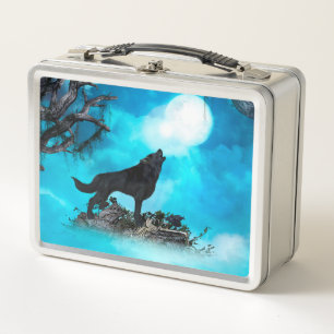 Fantastischer Wolf Metall Brotdose