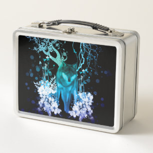 Fantastischer Wolf Metall Brotdose