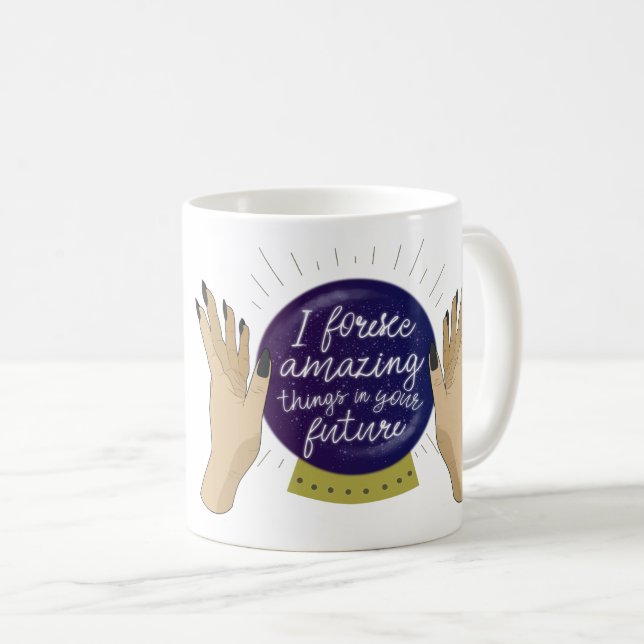 Fantastischer zukünftiger magischer Kristallball Kaffeetasse (VorderseiteRechts)