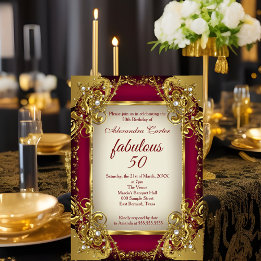 Fantastisches 50 Foto bordeauxrotes Beige Gold Par Einladung