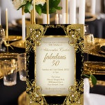 Fantastisches 50 Foto schwarz beige Golden Pearl P Einladung<br><div class="desc">Foto Elite schwarzen Kaffee beige Golden 50. Geburtstag Party Gold, White Elegant und Verzierte Einladung. Eleganter Perlenspitzen-Damast-Rahmen. Jedes Alter Geburtstag. Passen Sie Ihre persönlichen Daten und Ihr Alter an. Vorlage für jedes Alter Geburtstag, Sweet 16, 16, Quinceanera 15., 18., 20., 21., 30., 40., 50., 60., 70., 80., 90., 100., Fabulous...</div>