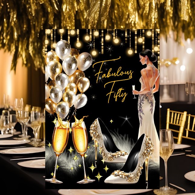 Fantastisches Birthday Gold Creme Champagne Dress Einladung (Von Creator hochgeladen)