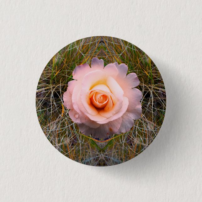 Fantastisches Blumenposter Button (Vorderseite)
