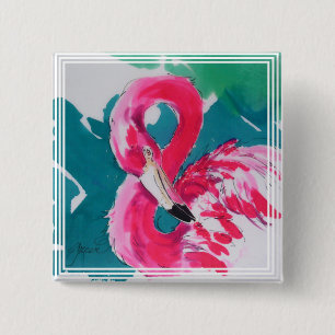 Fantastisches Button Flamingo Art