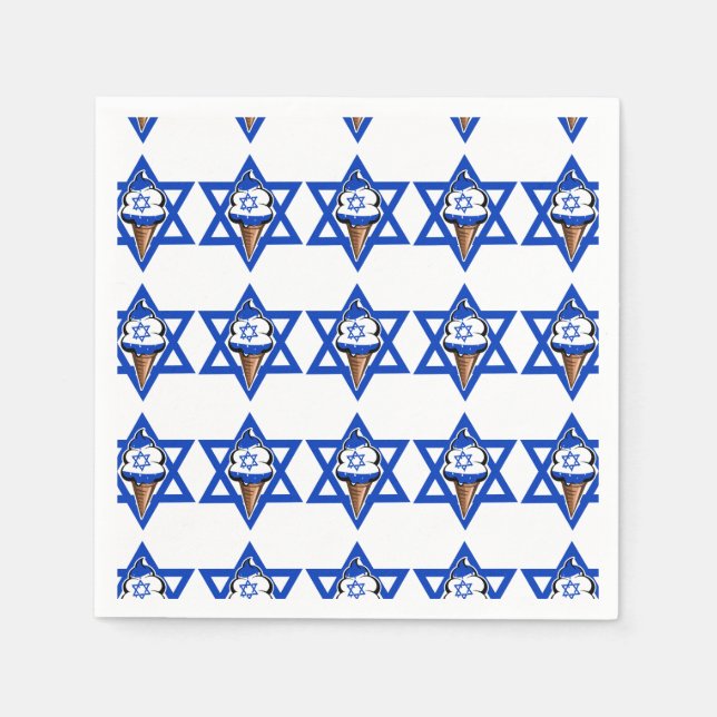 Fantastisches Eis unter israelischer Flagge Serviette (Vorderseite)