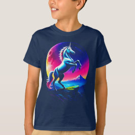 Fantastisches Farbige Einhorn-Wildnis-Jungen- T-Shirt