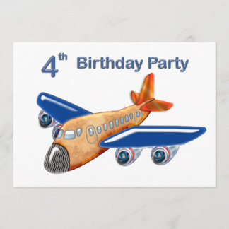 Fantastisches Flugzeug-4. Geburtstag Einladung