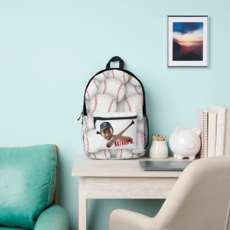 Fantastisches Gesicht |Back to School Foto Basebal Bedruckter Rucksack