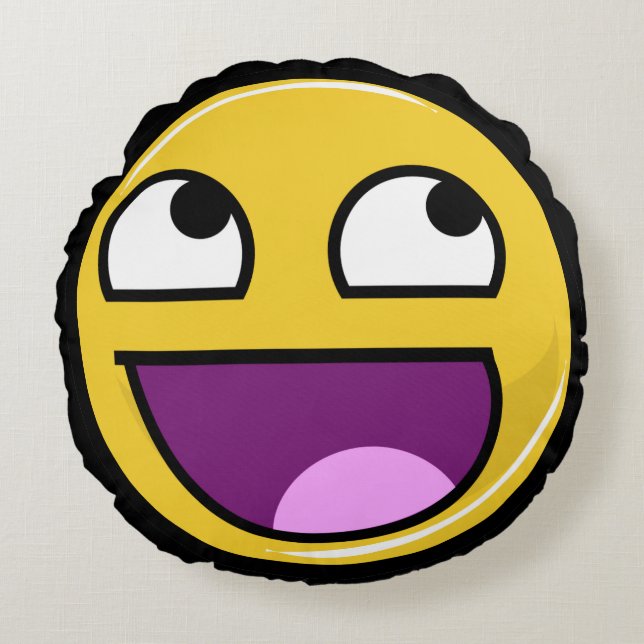 Fantastisches Gesichts-Internet Meme Rundes Kissen (Vorderseite)