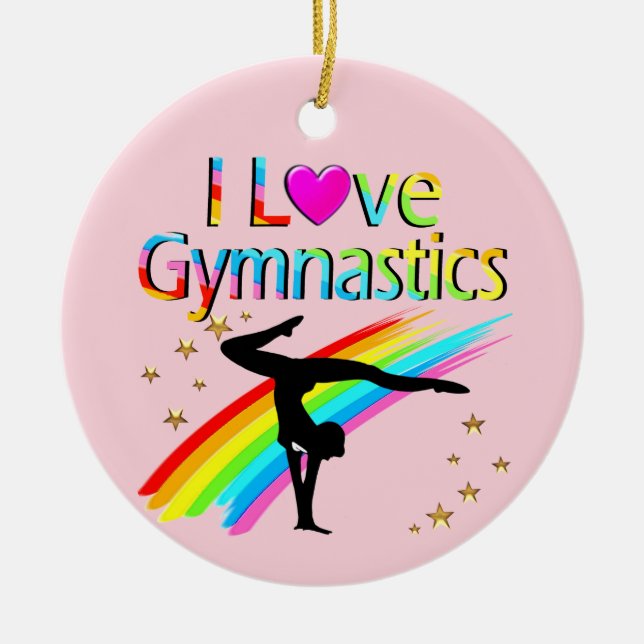 FANTASTISCHES GYMNAST GIRL I LIEBE GYMNASTIC DESIG KERAMIK ORNAMENT (Vorne)