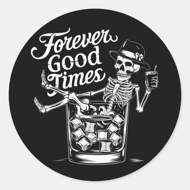 Fantastisches Halloween Skull für immer Runder Aufkleber (Vorderseite)