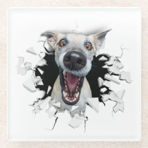 Fantastisches Hundegesicht Glasuntersetzer