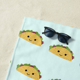 Fantastisches Kawaii lächelndes Taco-Muster Strandtuch