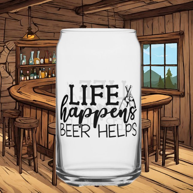 Fantastisches Leben: Bier hilft Wortkunst Dosenglas (Von Creator hochgeladen)