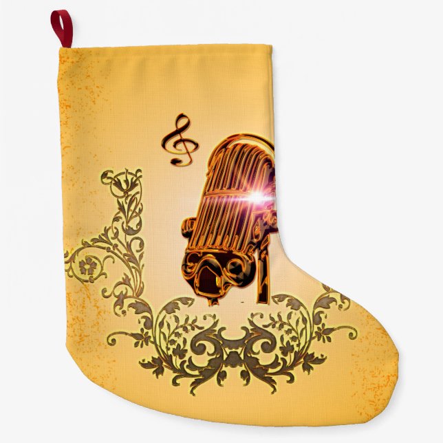 Fantastisches Mikrofon und Clef Großer Weihnachtsstrumpf (Vorderseite)
