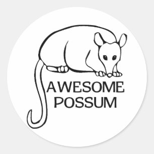 Fantastisches Opossum Runder Aufkleber