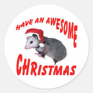 Fantastisches Opossum-Weihnachten Runder Aufkleber