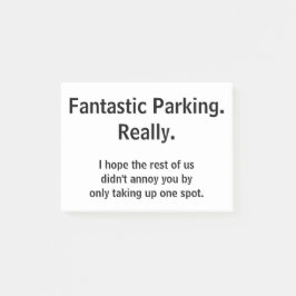 Fantastisches Parken. Wirklich Post-it Klebezettel