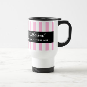 Fantastisches Rosa der BERATER des LEHRERS Stripes Reisebecher