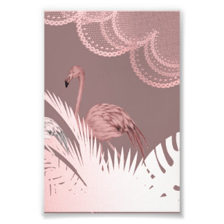 Fantastisches Rosa-Flamingo-Plakat im tropischen W Fotodruck