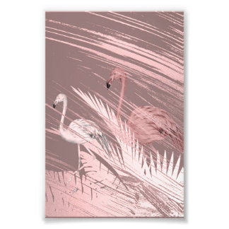 Fantastisches Rosa-Flamingo-Plakat im tropischen W Fotodruck