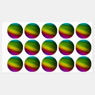 Fantastisches Spektrum an Regenbogenfarben Etiketten