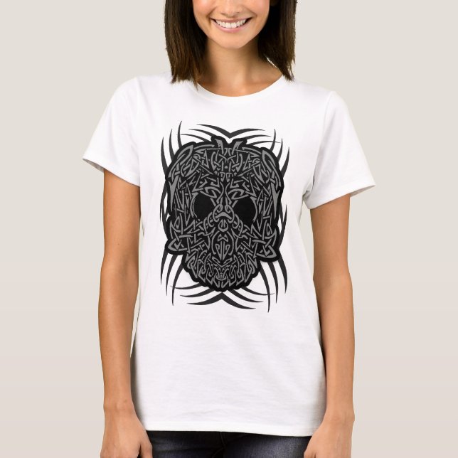Fantastisches Stammes- Schädel-Shirt T-Shirt (Vorderseite)